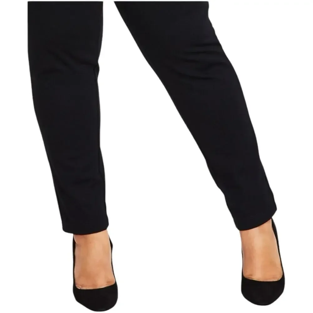 INC International Concepts Skinny Mid Rise Black Ponte Pants - 26W
